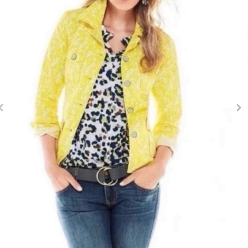Cabi  Yellow Daisy Cotton Field Jacket Size Small Style # 5160